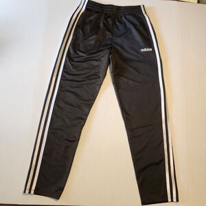 Adidas Joggers Black W/White Strips On Side Of Legs Youth L/G {14}